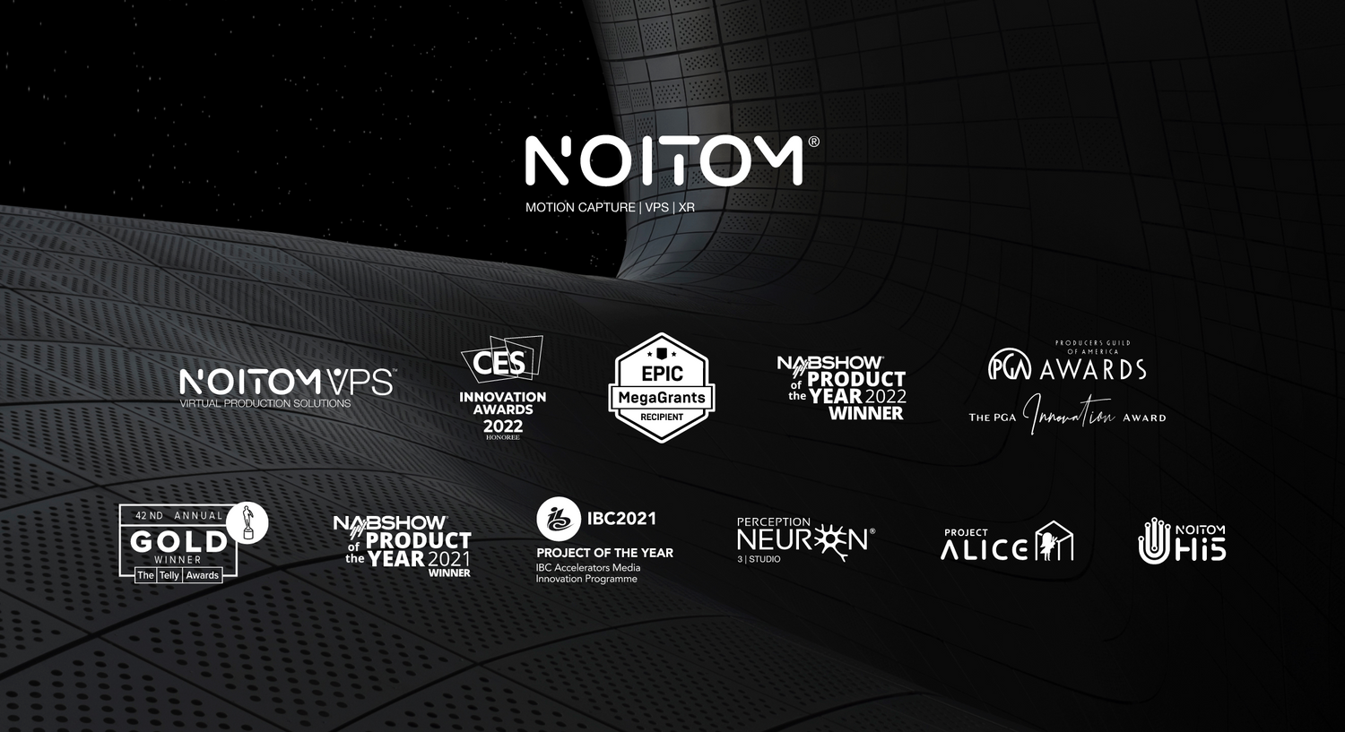 Banner of list of all award winning motion capture solutions by noitom